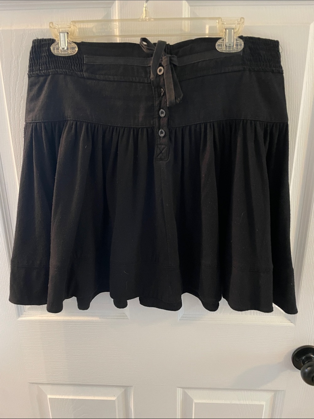 Women's Black Button-Detail Circle Skirt